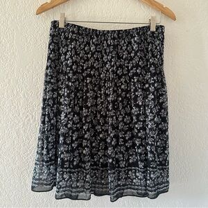 Max Studio Black and White Floral Skirt